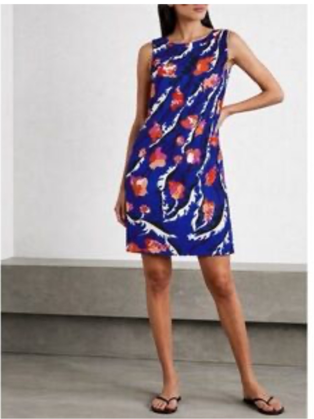 Emilio Pucci Royal Blue dress with Orange Pink Floral Motif